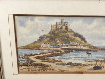 Lot 191 - W. Sands (Thomas Herbert Victor), 1894-1980, watercolour of St. Michael's Mount, signed and titled, framed and glazed, 25cm x 13cm