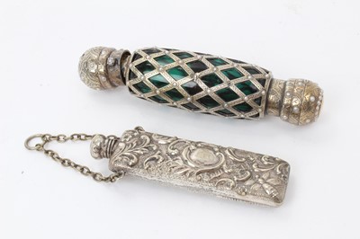 Lot 440 - 19th century silver mounted double ended glass scent bottle and another scent bottle