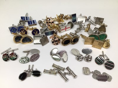 Lot 1042 - Collection of various cufflinks including some silver pairs