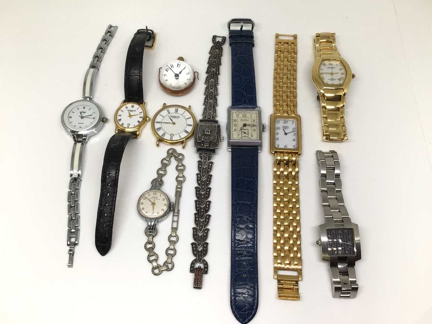 Lot 1044 - Gianni Vecci silver marcasite wristwatch