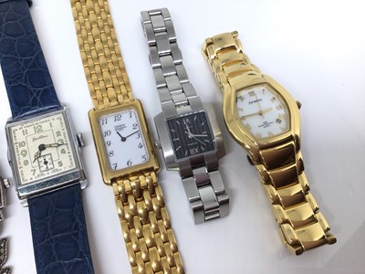 Lot 1044 - Gianni Vecci silver marcasite wristwatch and other watches including Oris, Raymond Weil, vintage Bentima etc