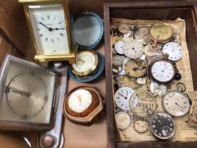 Lot 1048 - Group of pocket watches and various watch parts, French Bayard carriage clock and other time pieces