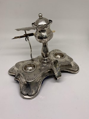 Lot 1118 - Dutch silver inkstand