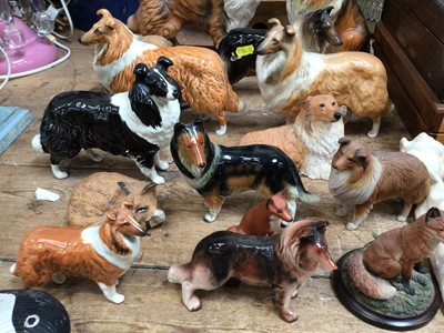 Lot 31 - Group of models of collies and other animals, including Beswick