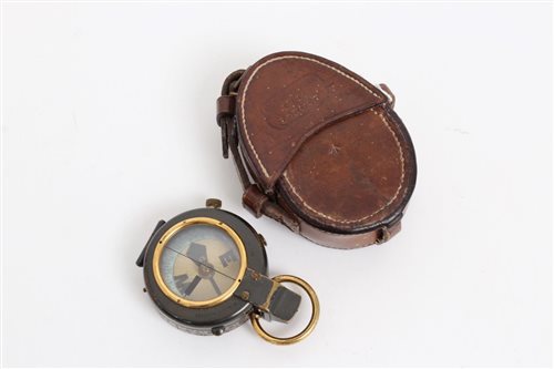 Lot 556 - First World War Officers' prismatic compass in...