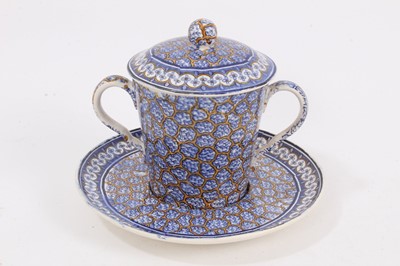 Lot 317 - Spode pearlware two handled cup, cover and stand, circa 1810