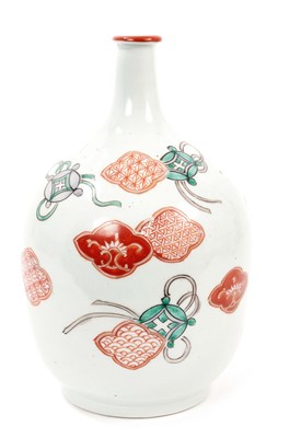 Lot 81 - Japanese Kakiemon porcelain bottle vase