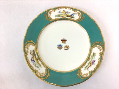 Lot 114 - The Earl Howe, fine Coalport armorial plate, in Sèvres style circa 1830 -1840