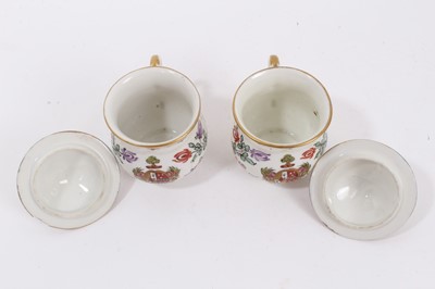 Lot 64 - Two Samson custard cups and covers, in Chinese armorial style