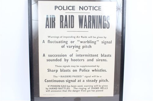 Lot 561 - Second World War Police Air Raid Warnings...