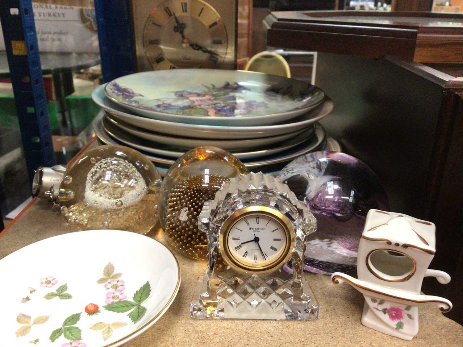 Lot 465 Waterford crystal bedside clock, other