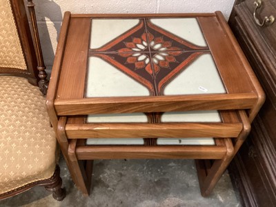 Lot 1409 - Nest of three tables with tile tops