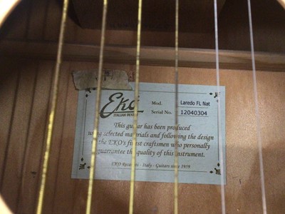 Lot 481 - Six acoustic guitars including Leonora, Aria, Eko, Westfield, Valencia and Lorenzo flame series