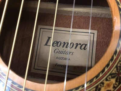 Lot 481 - Six acoustic guitars including Leonora, Aria, Eko, Westfield, Valencia and Lorenzo flame series