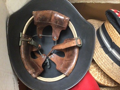 Lot 419 - Two boxes of military hats, helmets and others