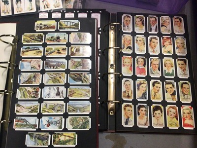 Lot 412 - Collection of cigarette cards including two folders and some mounted in glazed frames