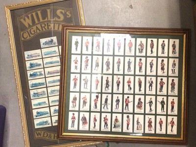 Lot 412 - Collection of cigarette cards including two folders and some mounted in glazed frames