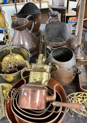 Lot 172 - Large collection of antique copper and brass