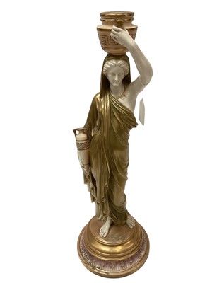 Lot 1105 - Royal Worcester blush figure of a water carrier