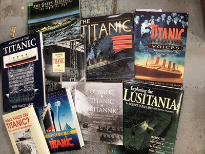 Lot 774 - 4 Boxes of modern hardback books including Titanic and Lusitania books