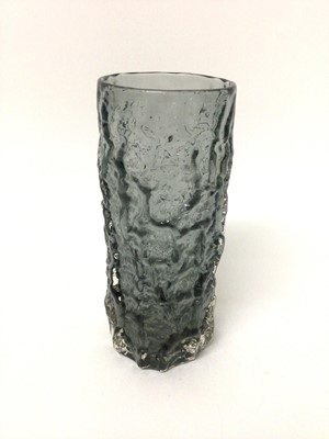 Lot 400 - Whitefriars pewter glass bark vase, designed by Geoffrey Baxter