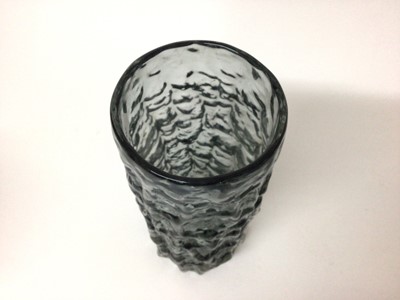 Lot 400 - Whitefriars pewter glass bark vase, designed by Geoffrey Baxter