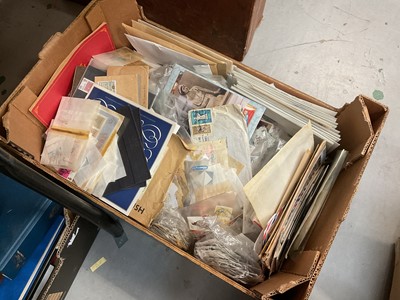 Lot 546 - Two boxes of stamps, loose and in albums