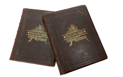 Lot 1729 - Picturesque Canada, 2 leather bound volumes containing over 500 engravings on wood. Published in Toronto in 1882. First edition