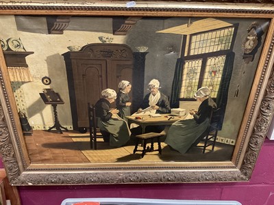 Lot 294 - Dutch school oil on canvas interior scene