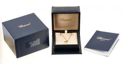 Lot 689 - Chopard Happy Diamonds pendant on chain in 18ct yellow gold, in original boxes