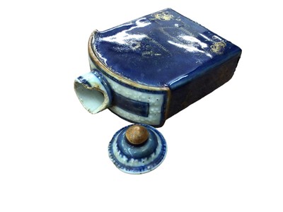 Lot 87 - 18th century Chinese blue and white tea caddy, rescued  together with a small group of cloisonné