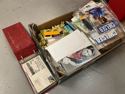 Lot 386 - Sundry items, including Hollywood photographs, first day covers, Chelsea football programmes, and a group of Pocket Dragons