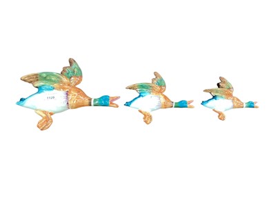 Lot 1129 - Three Beswick flying Mallard duck wall plaques