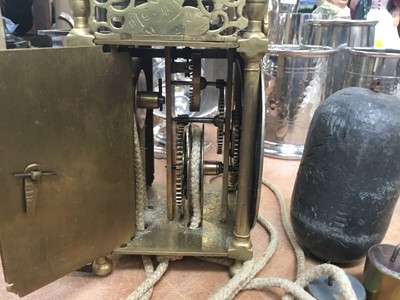 Lot 512 - Reproduction small brass lantern clock with alarm function