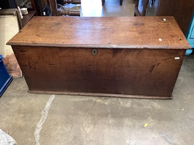 Lot 1458 - Antique oak blanket box with side carrying handles