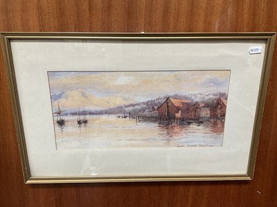 Lot 299 - Frances E. Nesbitt watercolour of boats on water, together with another watercolour dated 1884 (2)