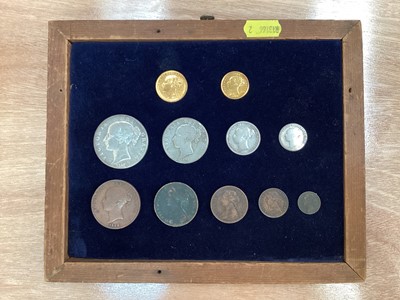 Lot 456 - G.B. - A framed set of Victorian coins