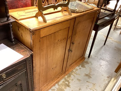 Lot 1361 - Victorian pine cupboard with shelved interior enclosed by two panelled doors