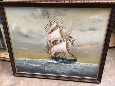 Lot 186 - Three oil paintings of ships at sea