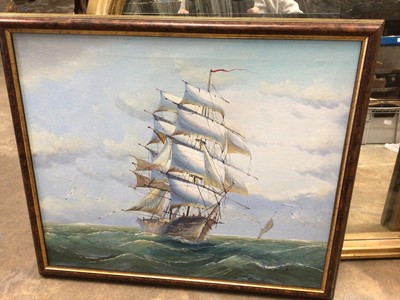 Lot 186 - Three oil paintings of ships at sea