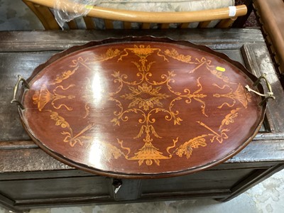 Lot 1274 - Three Edwardian mahogany trays