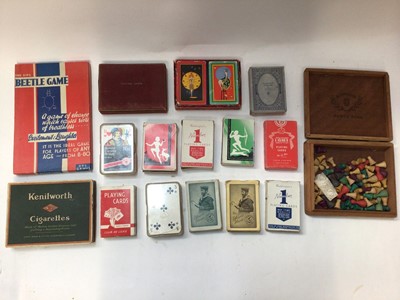 Lot 2479 - Collection of vintage playing cards and counters