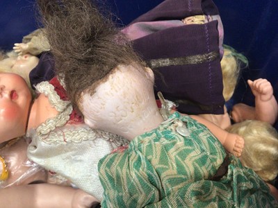 Lot 420 - Group of hard plastic and composite vintage dolls including Heubach Koppelsdorf bisque head doll, numbered 250