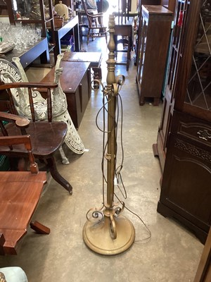 Lot 1479 - Art Nouveau brass standard lamp