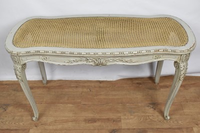 Lot 1465 - French painted caned window seat