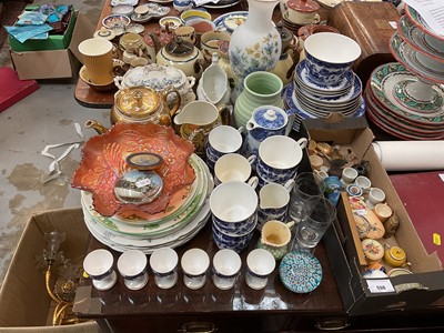 Lot 598 - Collection of ceramics and glass to include Royal Worcester willow pattern and carnival glass