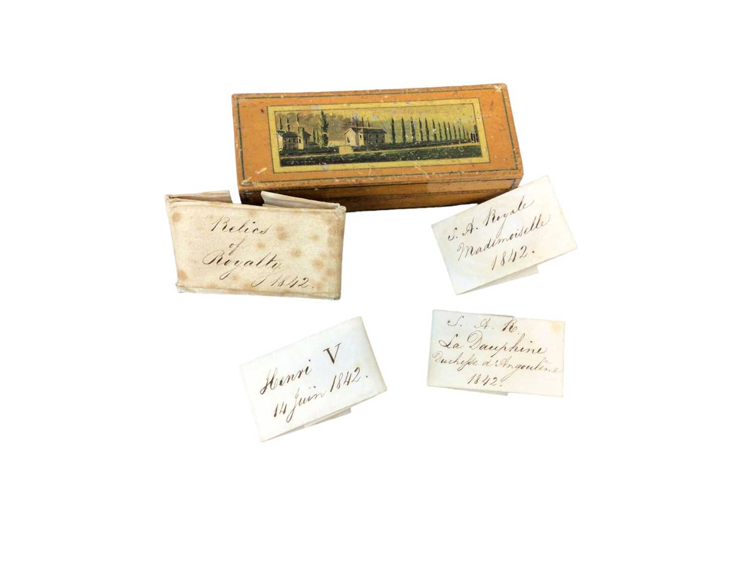Lot 12 - Fascinating group of French Royal locks of  hair dating from 1842