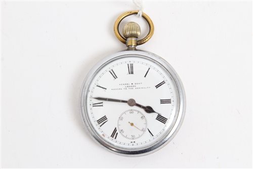Lot 597 - British Military open faced pocket watch with...