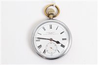 Lot 597 - British Military open faced pocket watch with...