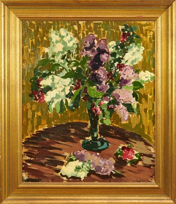 Lot 1220 - Elinor Carleton-Smith (b.1941) oil on canvas - Still life of flowers in a vase, signed, 61cm x 51cm, in gilt frame